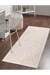 Striped Modern Area Rug – Cream in a office