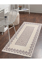 Striped Modern Area Rug – Dark Brown in a office