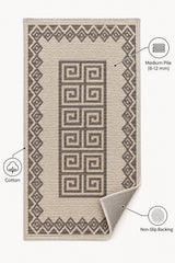 Striped Modern Area Rug – Dark Brown – features