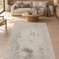 Striped Modern Area Rug – Gray in a living room