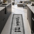 Striped Modern Kitchen Rug in a kitchen