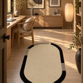 Striped Modern Kitchen Rug – Beige in a office