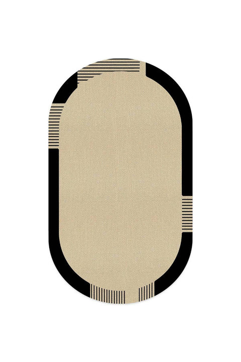 Striped Modern Kitchen Rug – Beige