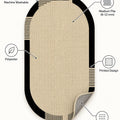 Striped Modern Kitchen Rug – Beige – features