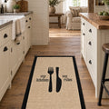 Striped Modern Kitchen Rug – Black in a kitchen
