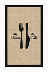 Striped Modern Kitchen Rug – Black