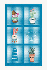 Striped Modern Kitchen Rug – Blue