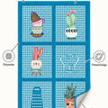 Striped Modern Kitchen Rug – Blue – features