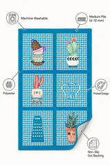 Striped Modern Kitchen Rug – Blue – features