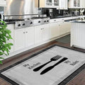 Striped Modern Kitchen Rug – Charcoal