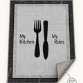 Striped Modern Kitchen Rug – Charcoal – features