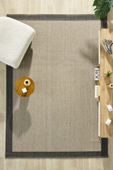 Striped Modern Kitchen Rug – Dark Gray in a living room