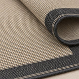 Striped Modern Kitchen Rug – Dark Gray – texture close-up