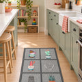 Striped Modern Kitchen Rug – Gray in a kitchen