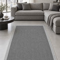 Striped Modern Kitchen Rug – Gray in a living room