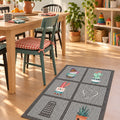 Striped Modern Kitchen Rug – Gray in a dining room