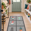 Striped Modern Kitchen Rug – Gray in a hallway