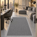 Striped Modern Kitchen Rug – Gray in a office