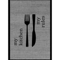 Striped Modern Kitchen Rug – Gray