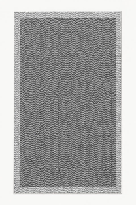 Striped Modern Kitchen Rug – Gray