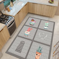Striped Modern Kitchen Rug – Gray in a kitchen