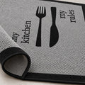 Striped Modern Kitchen Rug – Gray – texture close-up