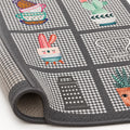Striped Modern Kitchen Rug – Gray – texture close-up