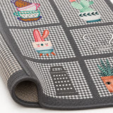 Striped Modern Kitchen Rug – Gray – texture close-up