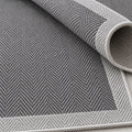 Striped Modern Kitchen Rug – Gray – texture close-up