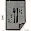 Striped Modern Kitchen Rug – Gray – features