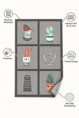 Striped Modern Kitchen Rug – Gray – features