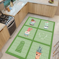 Striped Modern Kitchen Rug – Green in a kitchen