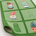 Striped Modern Kitchen Rug – Green – texture close-up
