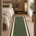 Striped Modern Kitchen Rug – Green 1 in a bedroom