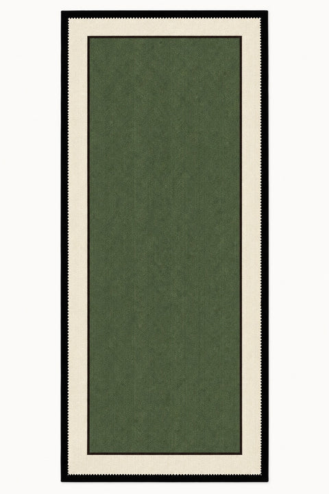 Striped Modern Kitchen Rug – Green 1
