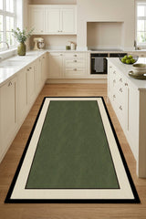 Striped Modern Kitchen Rug – Green 1 in a kitchen