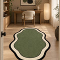 Striped Modern Kitchen Rug – Green 2 in a office