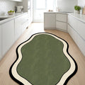 Striped Modern Kitchen Rug – Green 2 in a kitchen