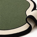 Striped Modern Kitchen Rug – Green 2 – texture close-up