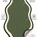 Striped Modern Kitchen Rug – Green 2 – features