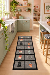 Striped Modern Kitchen Rug – Multicolor in a kitchen