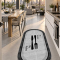 Striped Modern Kitchen Rug – Multicolor in a dining room