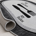 Striped Modern Kitchen Rug – Multicolor – texture close-up