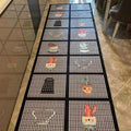 Striped Modern Kitchen Rug – Multicolor in a kitchen