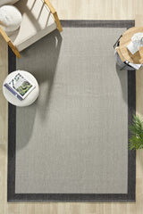 Striped Modern Kitchen Rug – Natural Jute in a living room