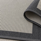 Striped Modern Kitchen Rug – Natural Jute – texture close-up