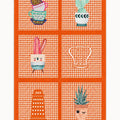 Striped Modern Kitchen Rug – Orange
