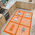 Striped Modern Kitchen Rug – Orange in a kitchen