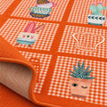 Striped Modern Kitchen Rug – Orange – texture close-up