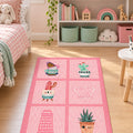Striped Modern Kitchen Rug – Pink in a nursery